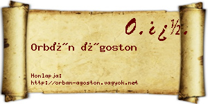 Orbán Ágoston névjegykártya