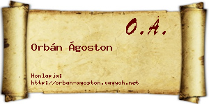 Orbán Ágoston névjegykártya