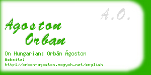 agoston orban business card