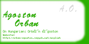 agoston orban business card